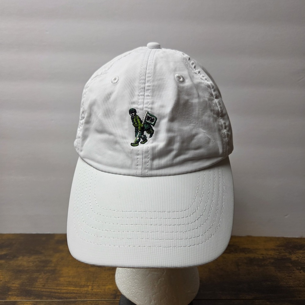 Imperial Caddie Golf Hat White Adjustable Strapback Performance Cap X210P Green
